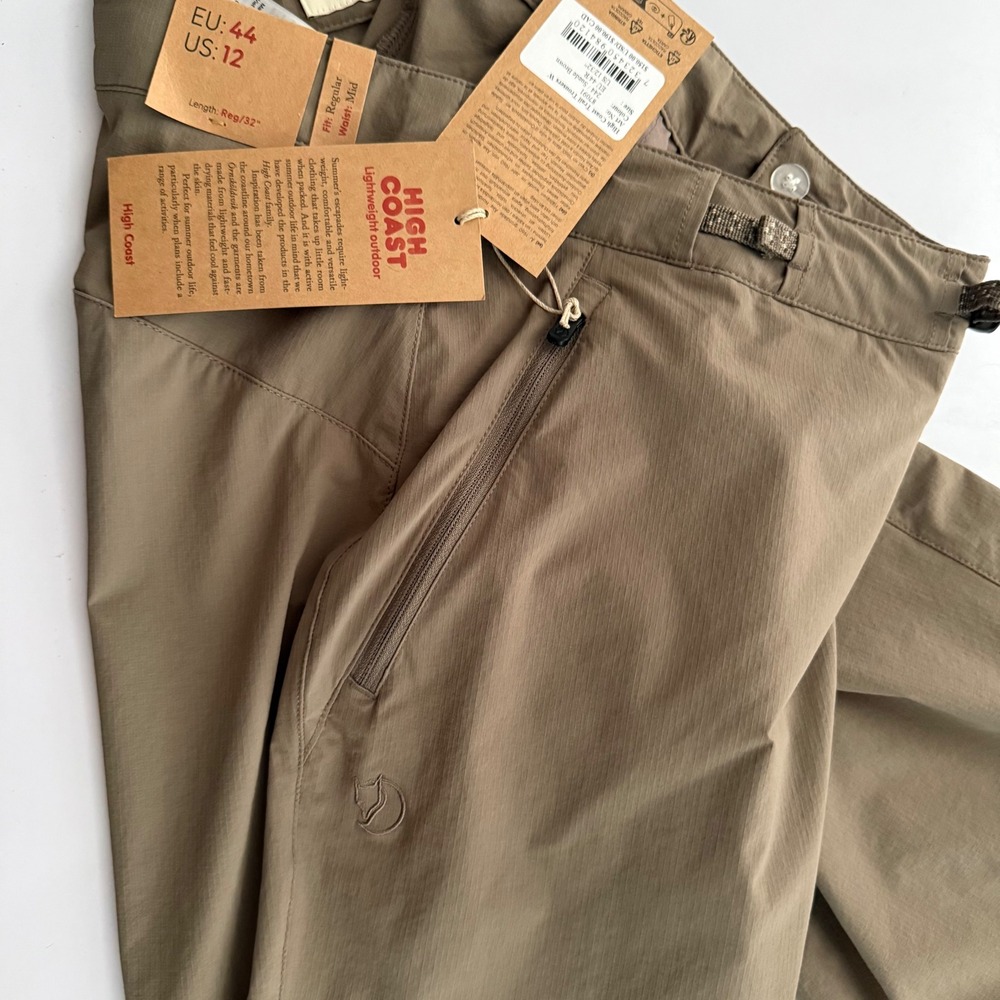 Fjallraven High Coast Trail Trousers W Tan Khaki Hiking Pants 87091 Womens 12/32 - Picture 13 of 16